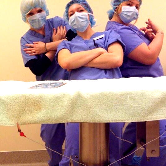 Setting up DoveLewis surgery suite with coworkers circa 2010
